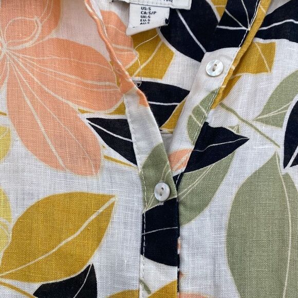 Rachel Zoe Linen Sleeveless High-Lo Shirt Dress Shift Tropical Print Small - Picture 6 of 10